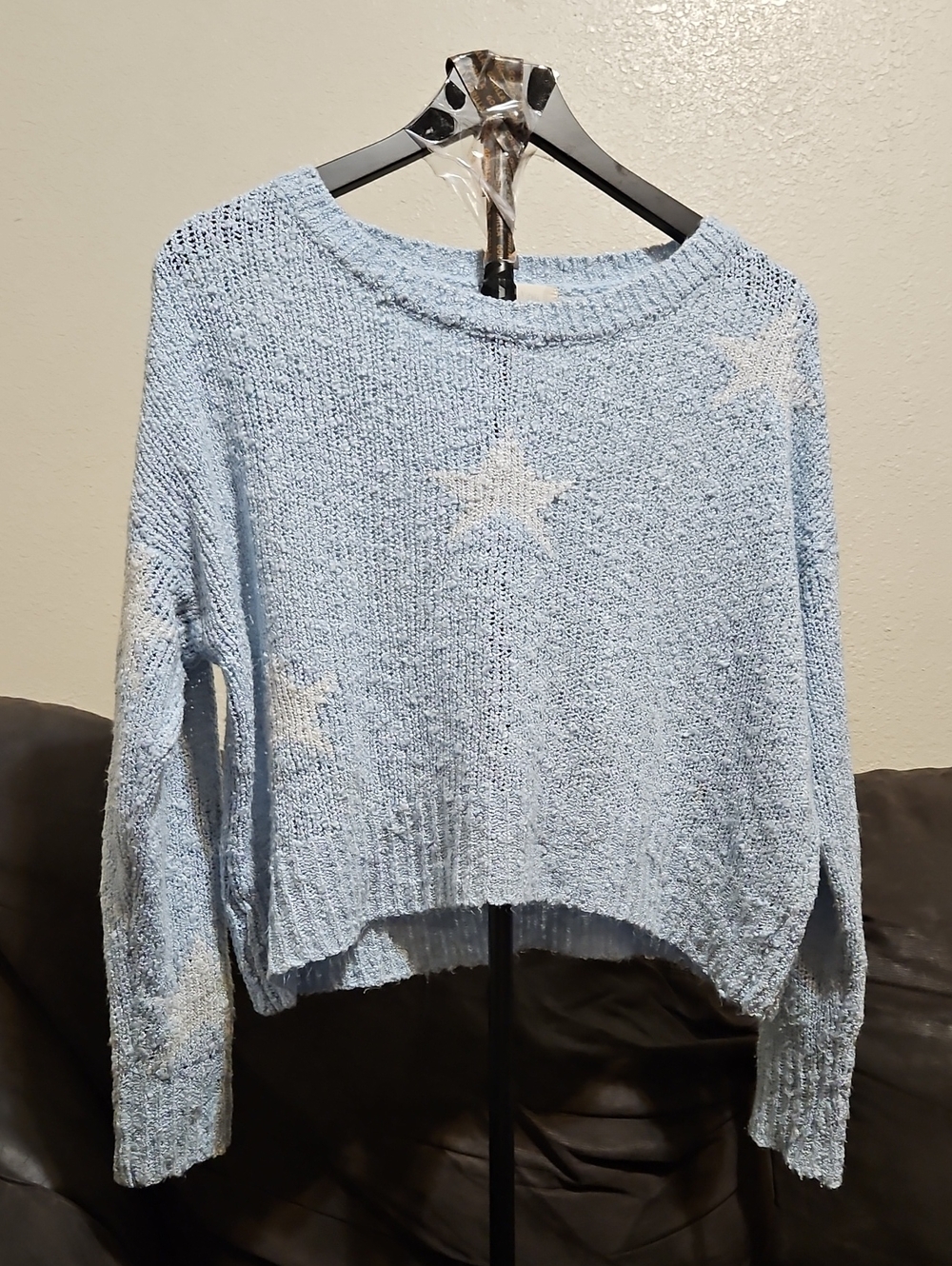 Altar'd State Pale Blue Star Sweater
